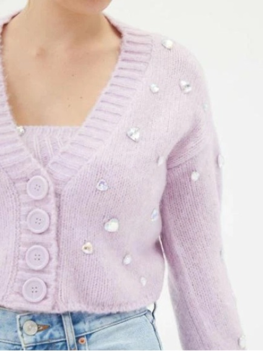UO pink/purple w rhinestone sweater set